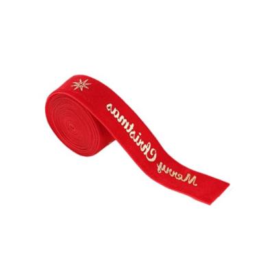 Imagem de Nishiyuenyi Fita de Natal para Decoração Natalina, Artigos Multiuso para Festas e Embrulhos de Presente, Ideal para Artesanato e Criação de Laços, Vermelho