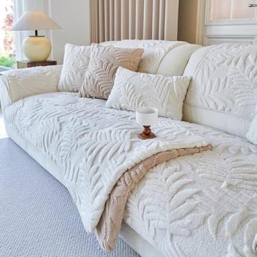 Imagem de Capas de sofá para 3 almofadas para sofá de animais de estimação, capas de sofá para conjunto de sofá secional, antiderrapante, resistente ao cabelo, bege, 110 x 110 cm