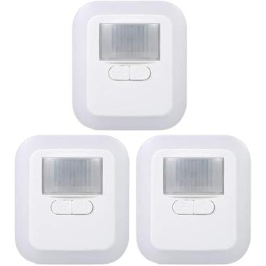 Imagem de Lâmpada noturna de parede com sensor de movimento plug-in com brilho e 30s/60s/90s/120s Tempo de iluminação ajustável para sala de estar quarto escadas AC110-240V US Plug