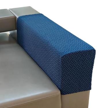 Imagem de PBIEHSR Capas de braço de sofá para sofá, capas de poltrona de apoio de braço, capas elásticas para cadeira reclinável, conjunto de 2 (azul-marinho, grande)