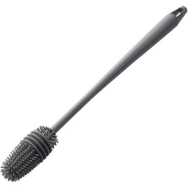 Imagem de Escova de Limpeza em Silicone com Cabo Longo Anatômico para Garrafas, Mamadeiras, Copos, Potes e Taças