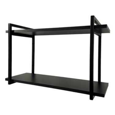 Imagem de Prateleira Industrial Suspensa Organizador 2 Níveis MDF 90X20cm(Preta)