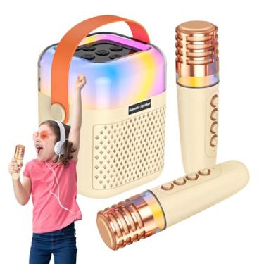 Imagem de Máquina De Karaokê Para Crianças,Áudio Para Cantar Sem Fio Com 2 Microfones,Equipamento De Karaokê Para Cantar - Para Jardim Quintal Festas Ao Ar Livre Reuniões Casa Performance Escritório