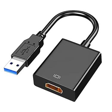 Imagem de Adaptador USB para HDMI, conversor de áudio e vídeo USB 3.0 para HDMI 1080p, conecta PC, laptop para monitor/HDTV/projetor, suporta sistemas Windows