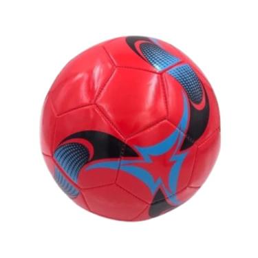 Imagem de Bola De Futebol Couro Sintético Costurada Escolha Sua Cor (Vermelho)