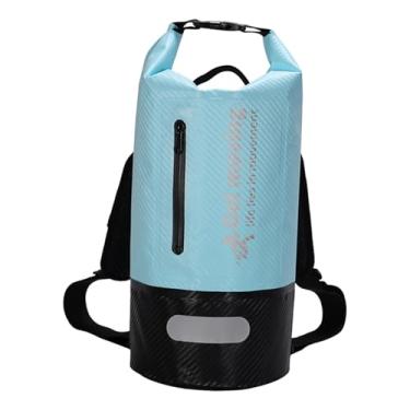 Imagem de Fenteer Mochila flutuante estanque de 10 litros para atividades como passeios de barco, natação, viagens e caminhadas. Ideal para homens e mulheres, Azul Claro