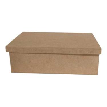 Imagem de Caixa Mini Chandon Tampa Sapato 1 divisoria 25x15x8 Mdf Madeira - Caix