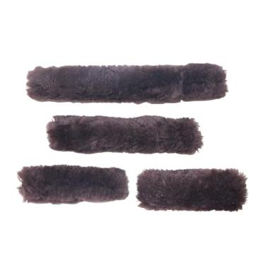 Imagem de Vaveren Conjunto de 4 para cabresto de cavalo, respiráveis ​​e macias, em pelúcia, ideais para passeios a cavalo, festas e uso diário, Marrom