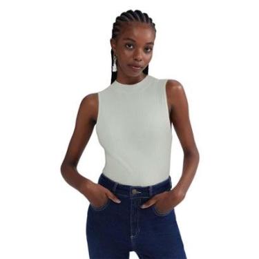 Imagem de Regata Hering Básica Feminina Gola Alta Em Ribana Canelada-Feminino