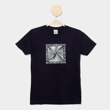 Imagem de Camisa Infantil Nicoboco Básica Khalil Menino, Preto, 10A