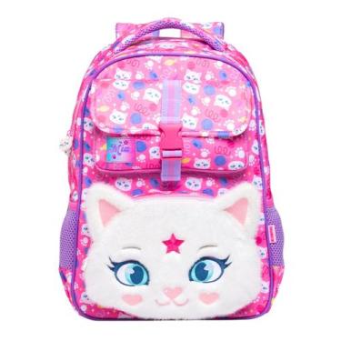 Imagem de Mochila de Costas Petit Gatinha Mia Luxo Pelúcia Original - Xeryus