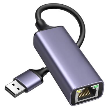 Imagem de Adaptador USB para Ethernet, adaptador Ethernet Plug and Play, revestimento de alumínio, 1 Gbps Gigabit RJ45 para USB 3.0 Dongle de rede, compatível com Nintendo Switch, laptop, MacBook, Surface Pro