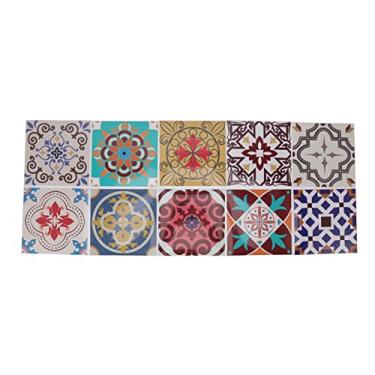 Imagem de 10 adesivos de azulejo, azulejo marroquino grosso de PVC para escadas de cozinha de parede, à prova de umidade, fácil de aplicar, removível, 15 x 15 cm, adequado para apartamentos de escritório em