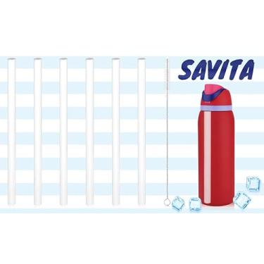 Imagem de Canudos de substituição de 1,134 g para garrafa de água Owala, 6 peças de canudos de plástico reutilizáveis com escova de limpeza para garrafa de aço inoxidável isolada Owala FreeSip Flip 1,134 g