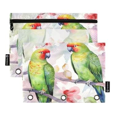 Imagem de Wassud Dois papagaios no ramo, pacote com 2, pastas de fichário, 3 furos, pastas de bolso, organizador de fichários para casa, escritório