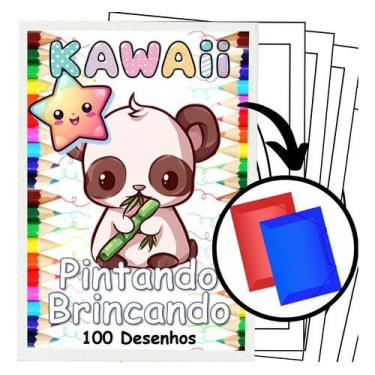 Imagem de 100 Desenhos Kawaii Fofinhos Para Colorir 100 Folhas Avulsas - Pintand