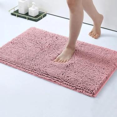 Imagem de Kit Tapete de Banheiro Bolinha Macarrão Antiderrapante 40x60cm - Microfibra Super Absorvente(3 Unidades,Rose)