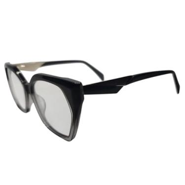 Imagem de Armação Óculos de Grau Feminina Praga em Acetato (Cinza Degradê)