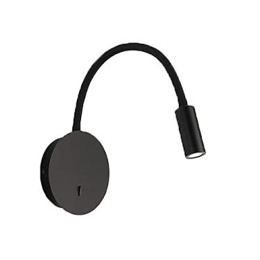 Imagem de Luminária de parede LED para leitura ao lado da cama, pequena, com ângulo ajustável e interruptor, iluminação decorativa para quarto, luminárias de parede para escritório e sala de estar.