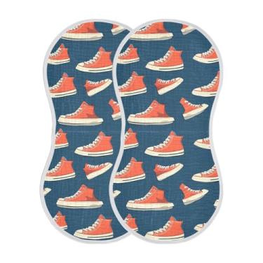 Imagem de STAYTOP 2 peças de sapatos coloridos de desenhos animados panos de arroto para bebês meninos meninas e toalha de recém-nascido, panos grandes absorventes para arrotar