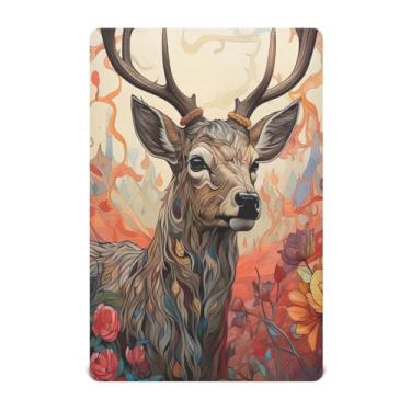 Imagem de xigua Lindo lençol de berço de cervo para meninas e meninos, lençol macio e respirável adequado para berço padrão e cama infantil 71 x 132 cm