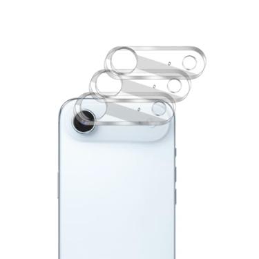 Imagem de Pacote com 3 protetores de lente de câmera para iPhone Air, vidro temperado, dureza 9H, ultra HD, antiarranhões, compatível com capas, não afeta fotos noturnas