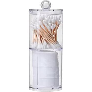 Imagem de Porta Algodão e Cotonetes Acrílico Transparente com Tampa Organizador de Banheiro e Maquiagem. Compacto e Elegante!
