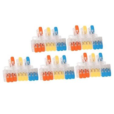 Imagem de LiebeWH Kit de Conectores de Fio de Alavanca de Bloco de Terminais Rápidos Conector de Cabo de Fiação de Condutor Push-in Conjunto Compacto Conexão Rápida, 6mm 5pcs 3 Entradas e 9 Saídas 41A 450V