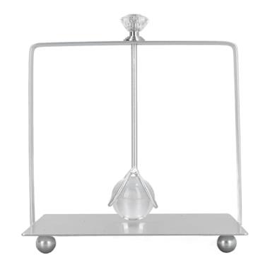 Imagem de Dispensador de guardanapo Ainoli com bola de vidro ponderada retangular elegante porta guardanapo de ferro suporte de tecido para cozinha (Prata)