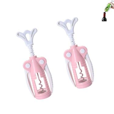 Imagem de PLAYTHROUGH Saca-rolhas Wing 2 pacotes, abridor de vinho com parafuso de cortiça para cozinha, restaurantes, bar (rosa)