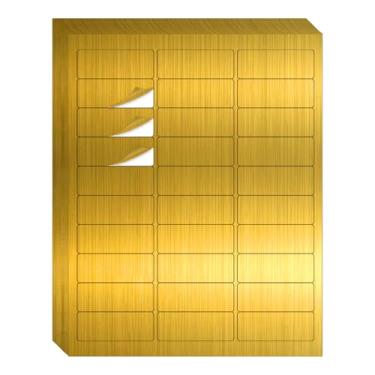 Imagem de YEGAWEN Etiquetas de endereço de 2,5 cm x 6,5 cm - Etiquetas de envio douradas/adesivos de etiquetas de correspondência para impressora a laser/jato de tinta, ouro fosco, 20 folhas