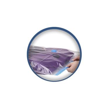 Imagem de Saco Organizador a Vácuo, 40x60cm, PVC Transparente, Redução de Volume 80%, com Zíper Hermético, 1 Unidade