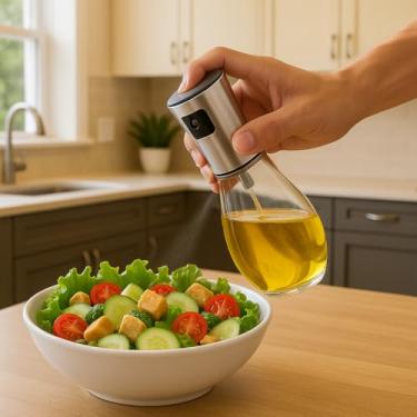 Imagem de Spray Azeite Vinagre Óleo Borrifador Pulverizador Galheteiro Frasco Culinário Design Elegante Prático Econômico Saudável Versátil Multiuso 200 ml Premium