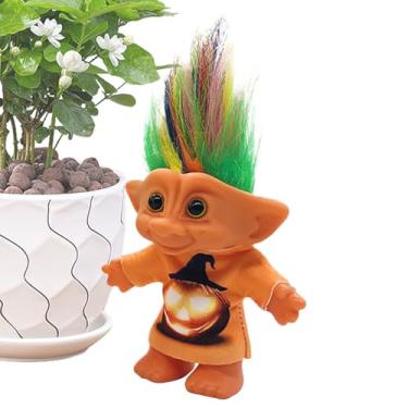 Imagem de Brinquedos Troll | Bonitos bonecos de Natal | Decoração de Natal colecionável, adoráveis estatuetas de prateleira, ornamento de mesa retrô decorativo para estante de quarto de crianças