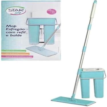 Imagem de Rodo Flat Mop E Balde Lava E Seca Profissional Com 1 Refil