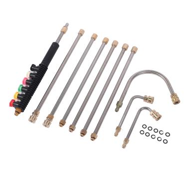 Imagem de aqxreight Kit de Varinha de Extensão de Lavadora de Pressão Com Bico de Spray de Conector / 4 pol. Haste Curvada Em Forma de U de 30 Graus e 90 Graus Lança de Lavadora Elétrica Sem Esforço ou Uma