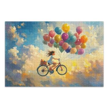 Imagem de Balloons Bike Quebra-cabeça de 1000 peças, quebra-cabeças jiggy para adultos, jogos para adultos e família