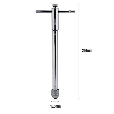 Imagem de Generic Chave de Catraca Profissional de Barra T Com Trava, Ideal para Conjunto de Torneiras e Matrizes, Chave de Torneira de Liga de Aço de Alta Dureza para Mecânica (M5-M12 longo)