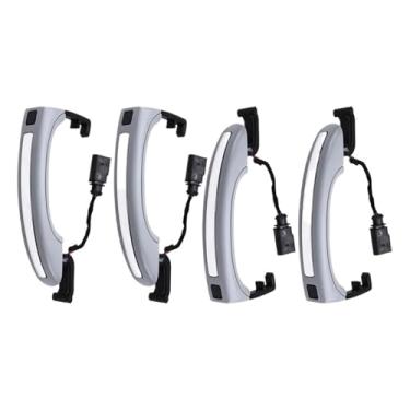 Imagem de 4 pces maçaneta da porta exterior caber sensor inteligente 4l0837207a compatível para q7 2010-2015 4l0837205a 4l0837205b