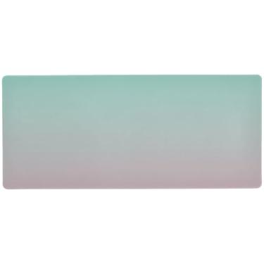 Imagem de Tapete gradiente verde rosa para mesa para jogos e escritório, mouse pad grande, 80 x 39,9 cm, superfície lisa e antiderrapante