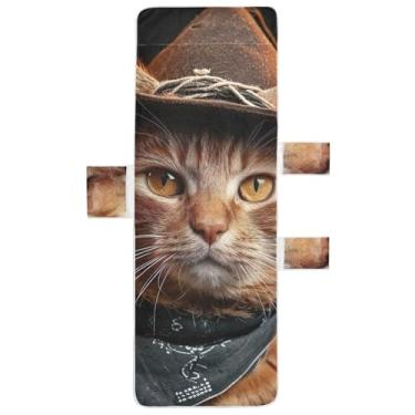 Imagem de Gato Engraçado Bonito Animal Chaise Lounge Cadeira Toalhas de Praia Toalhas de Cadeira com Bolsos Espreguiçadeira de Piscina Externa 215,9 cm x 76,2 cm
