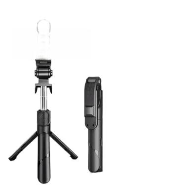 Imagem de Bastão Pau de selfie Tripé Retrátil Com Luz LED Controle Bluetooth Celular(Monocromático)