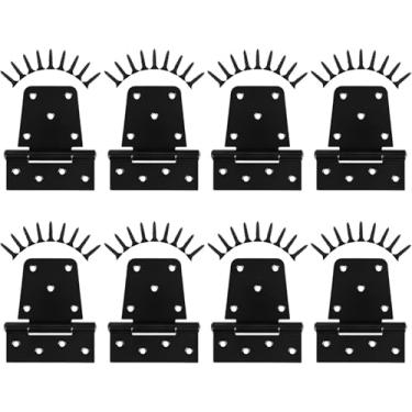 Imagem de ULTDIYER Dobradiças de portão resistentes, dobradiças de porta de cerca de 8 cm dobradiça de alça de portão durável, para cercas de madeira, porta de celeiro, 8 peças