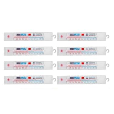 Imagem de WAGHAVEN Pacote com 10 termômetros de geladeira, pacote com 8 termômetros de geladeira e freezer, termômetro de parede com gancho para freezer refrigerador -30~30°C/-20~26.7 °C, para suprimentos de