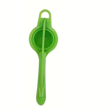 Imagem de Espremedor de frutas cítricas multifuncional, espremedor manual de plástico durável (21,3 cm/8,3 pol) para limões/limões/laranjas, livre de BPA, 3 cores (amarelo/vermelho/verde) (verde)