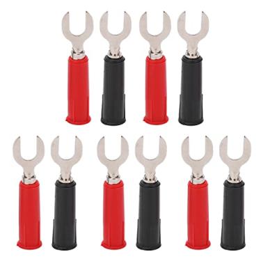 Imagem de Plugue em forma de U Adaptador Banana Conexão estável resistente a alta pressão Tipo U para conector de 4 mm para equipamento industrial eletrônico PVC latão 6 mm 10 unidades