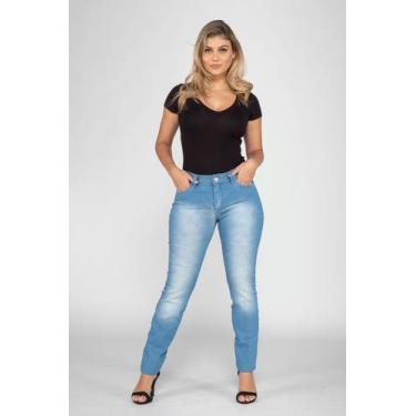 Imagem de Calça Feminina Jeans com elastano 7864 Azul Claro Bella Canvas, Azul, 