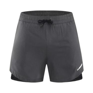 Imagem de Shorts Esportivos Masculinos 2 Em 1 Com Zíper, Secagem Rápida, Respirá