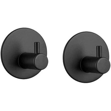 Imagem de Gancho Adesivo de Aço Inoxidável Water and Oil com Design Redondo Ideal para Cachecol Toalha Roupão Banho Bolsa Casaco Pacote 2 Unidades Sem Precisar