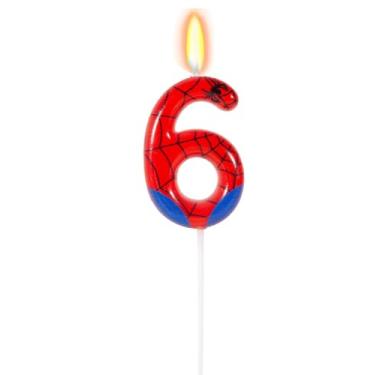 Imagem de Velas de aniversário de aranha, velas com números de teia de aranha para bolo, preto e vermelho, número 1, topo de bolo para velas temáticas de jogos, decoração de aniversário, celebrações de